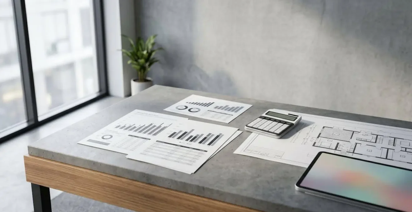 Analyse financière d'un projet d'investissement immobilier avec documents de calcul de rentabilité