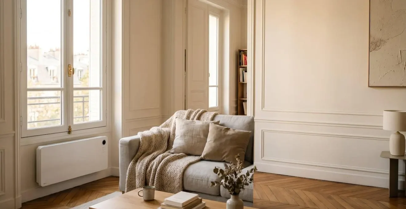 Intérieur confortable d'une maison française avec lumière naturelle et ambiance chaleureuse