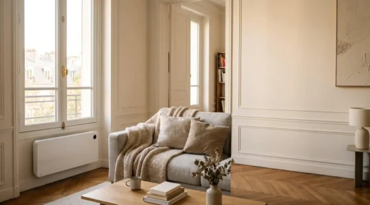 Intérieur confortable d'une maison française avec lumière naturelle et ambiance chaleureuse