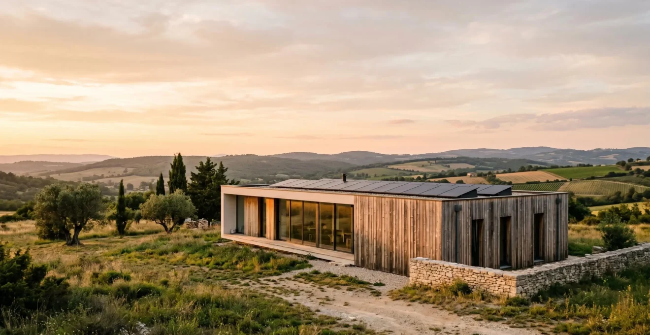 Maison contemporaine à haute performance énergétique dans un environnement naturel français